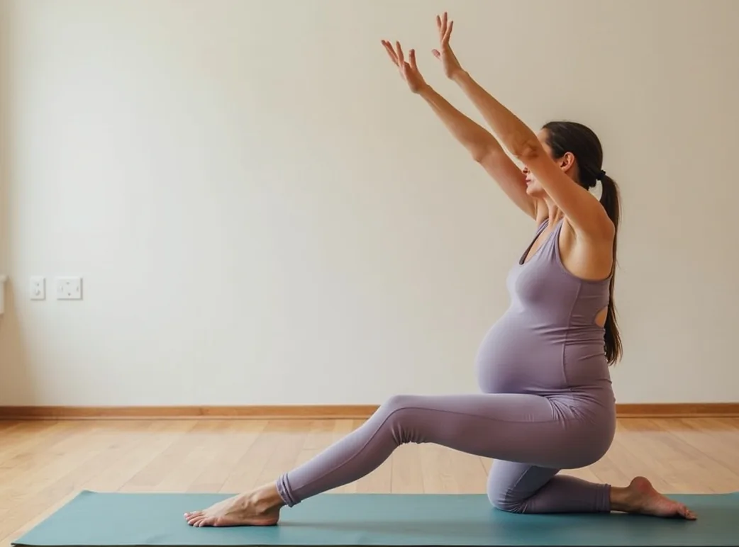 Maternity fitness gentle exercise session for expecting mothers